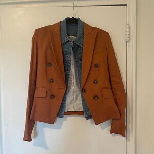 Veronica Beard Rust Blazer with Removable Denim Dickey